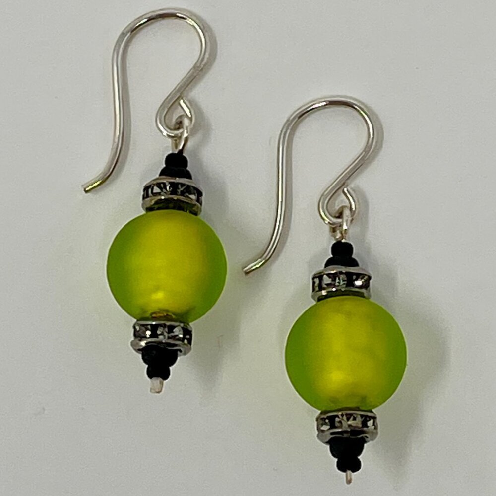 Sterling Silver Venetian Glass & Swarovski Crystal Earrings | Artisan Studio - Picture 4 of 4